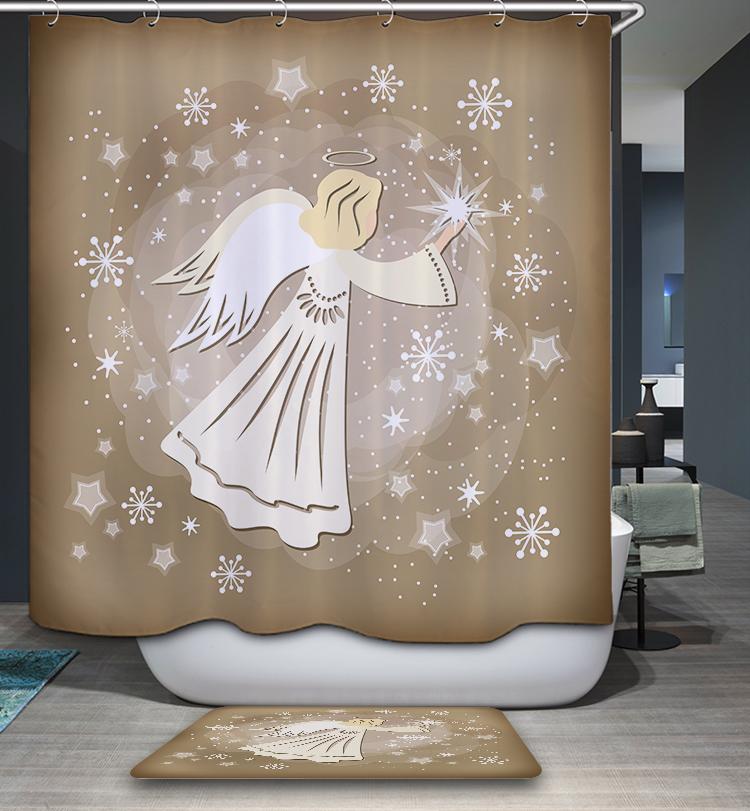 Sparky Girly Kids Christmas Holiday Angel Shower Curtain