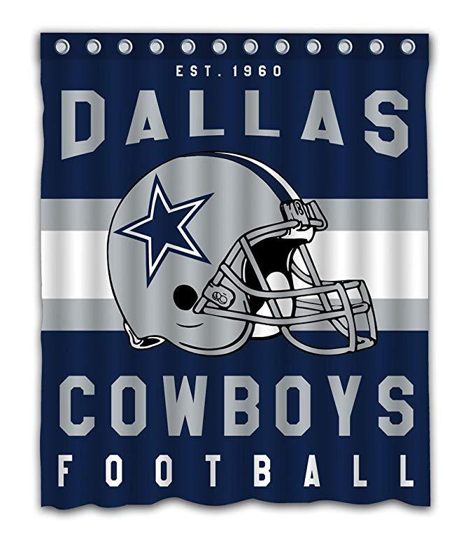 Football Helmet Team Flag Dallas Cowboys Shower Curtain