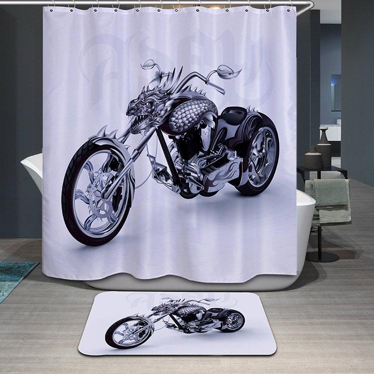 Cool Dragon Dead Harley Motorcycle Shower Curtain
