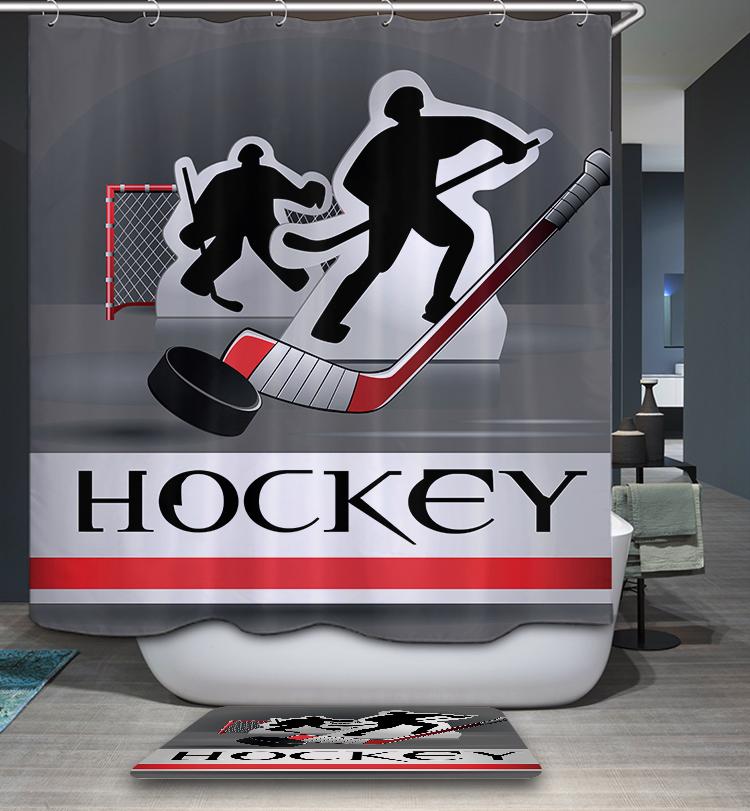 Exciting Sports Hockey Shower Curtain