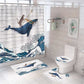 White Barn Door Great Waves Kitten Cat Riding Whale Shower Curtain