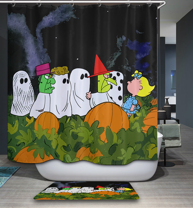 Great Pumpkin Cartoon Halloween Shower Curtain