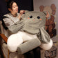 Grey Cat Backrest Pillow with Arms