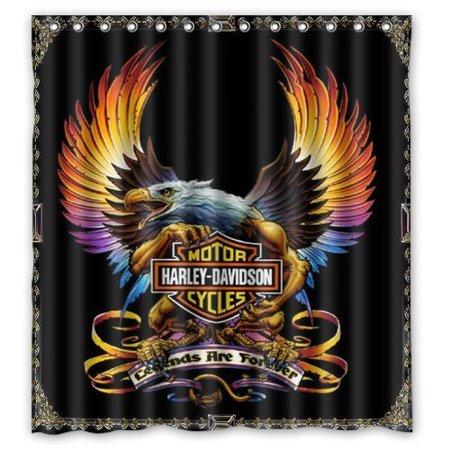 Cool Eagle Feather Colors Motor Cycles Shower Curtain