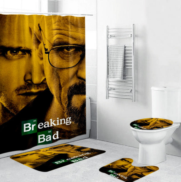 Video Show Breaking Bad Shower Curtain - 4 Pcs