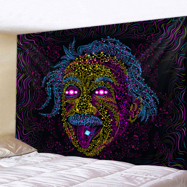 Psychedelic Trippy Albert Einstein Tapestry