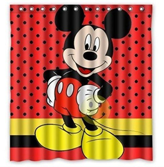 Red Polka Dot Mouse Shower Curtain