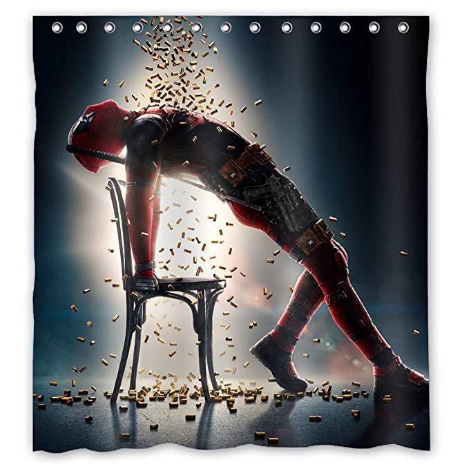 Superhero Bulletproof Movie Deadpool Shower Curtain