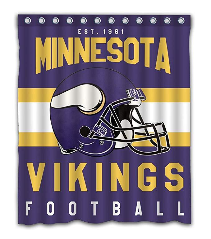 Football Helmet Team Flag Minnesota Vikings Shower Curtain