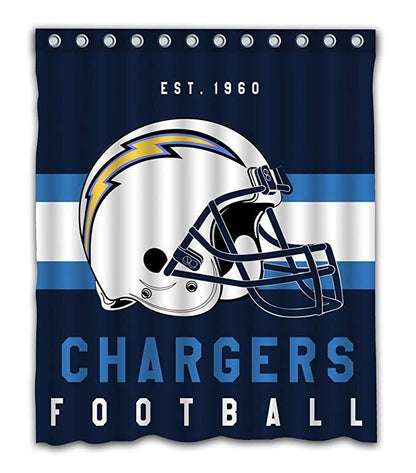 Football Team Helmet Flag Chargers Shower Curtain