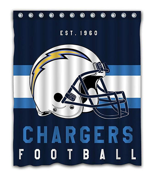 Football Team Helmet Flag Chargers Shower Curtain