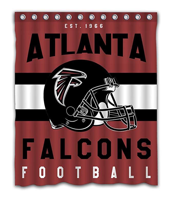Football Helmet Team Flag Atlanta Falcons Shower Curtain