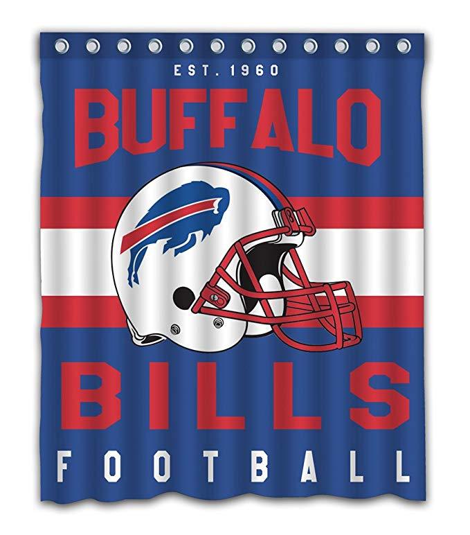 Football Helmet Team Flag Buffalo Bills Shower Curtain