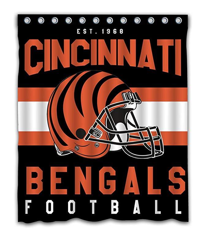 Football Helmet Team Flag Cincinnati Bengals Shower Curtain