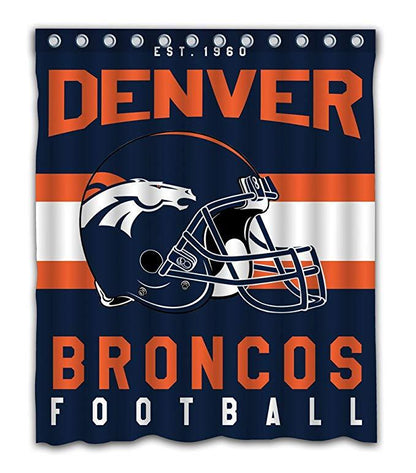 Football Helmet Team Flag Denver Broncos Shower Curtain