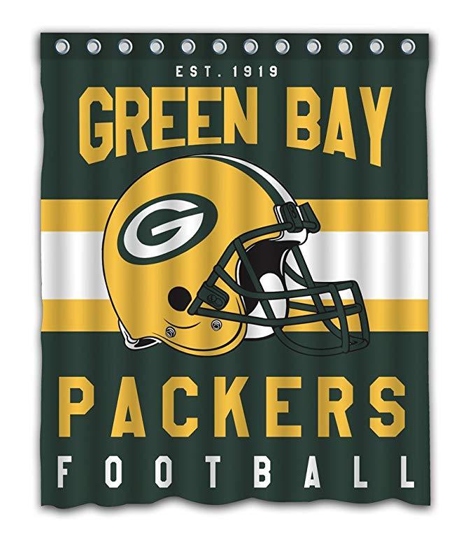 Football Helmet Team Flag Green Bay Packers Shower Curtain