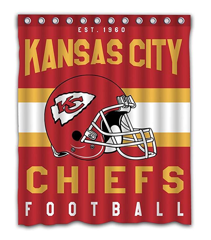 Football Helmet Team Flag Kansas City Chiefs Shower Curtain