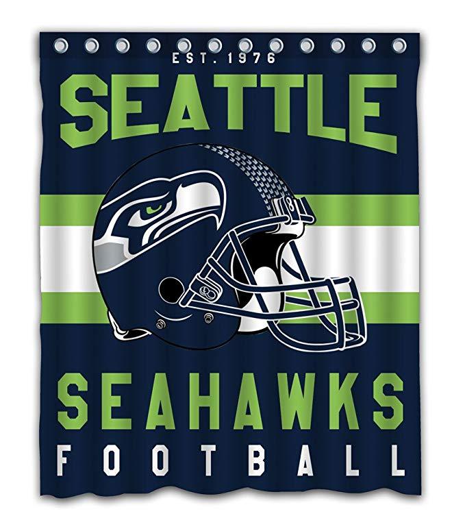 Football Helmet Team Seattle Seahawks Shower Curtain