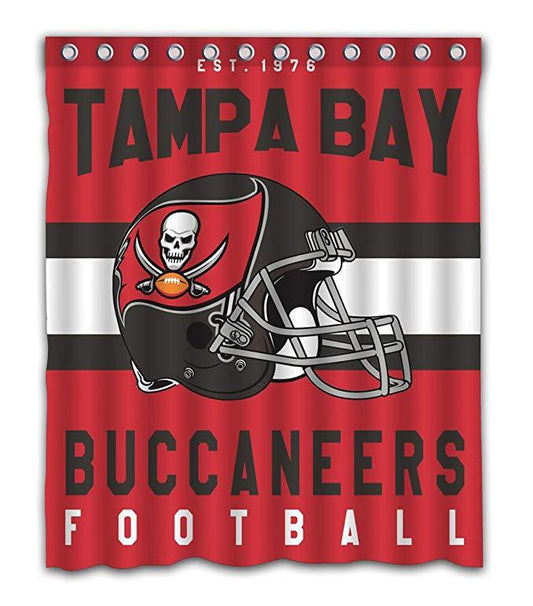 Football Helmet Team Flag Tampa Bay Buccaneers Shower Curtain