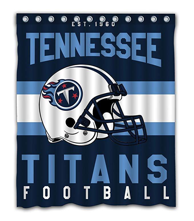 Football Helmet Team Flag Tennessee Titans Shower Curtain