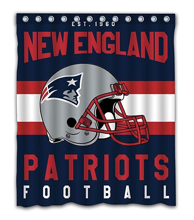 Football Team Helmet Flag New England Patriots Shower Curtain