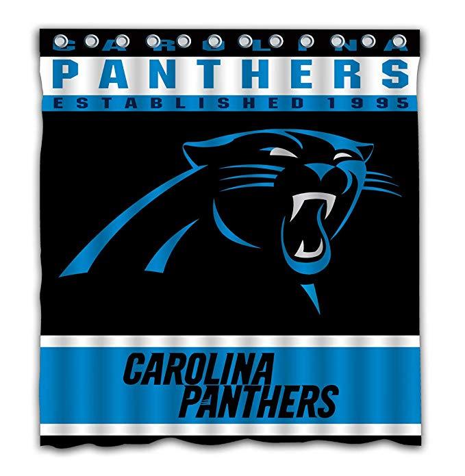 Football Team Sport Blue Flag Carolina Panthers Shower Curtain
