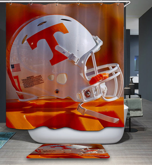 Football Helmet Print Tennessee Volunteers Shower Curtain