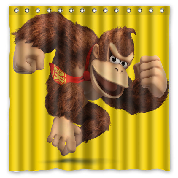 Yellow Cartoon Monkey Shower Curtain