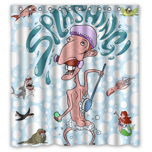 Cartoon Splashing Nigel Archibald Thornberry Shower Curtains