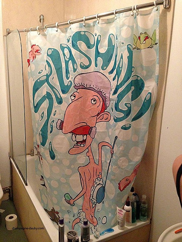 Cartoon Splashing Nigel Archibald Thornberry Shower Curtains