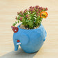 Blue Little Elephant Succulent Planter Cute Cartoon Style Animal Small Cactus Pot
