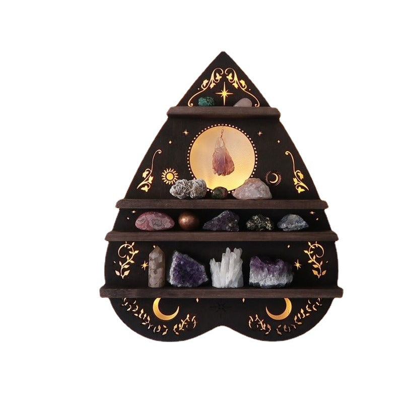 Planchette Altar Crystal Shelf with Lamp