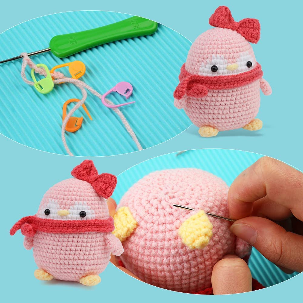 Cartoon Multi Colors Penguin Crochet Kit for Beginners