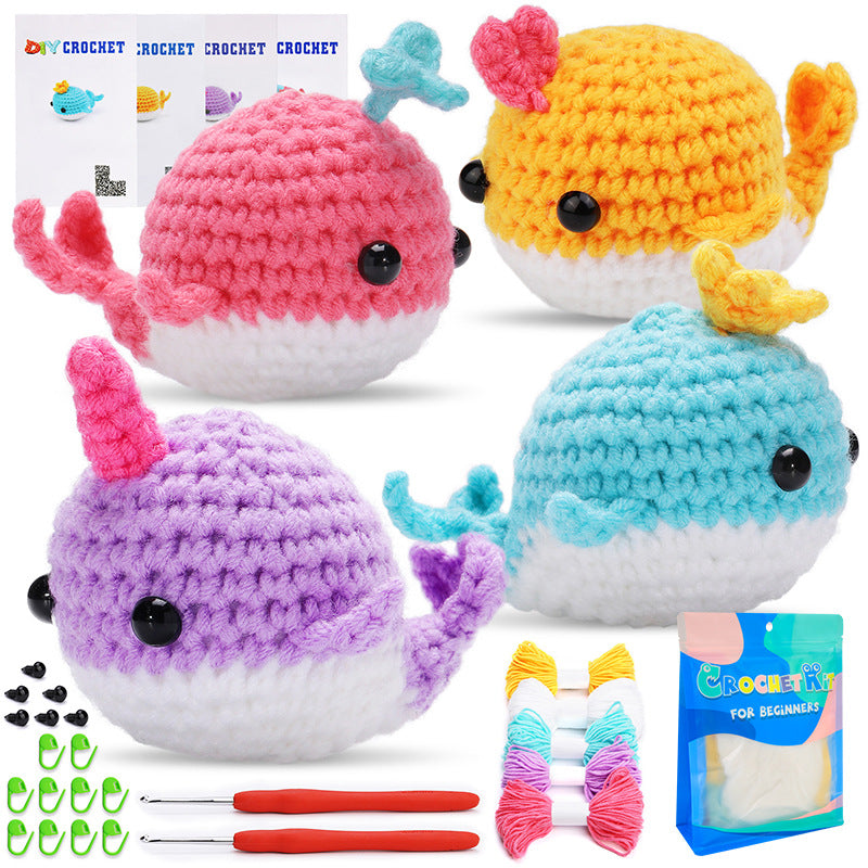 Colorful Narwhal Crochet Kit for Beginners