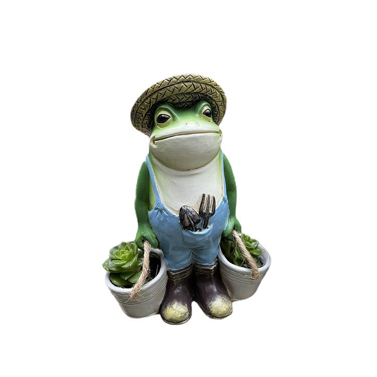 Frog Succulent Pots Unique Gardener Design with Two Small Cactus Planter