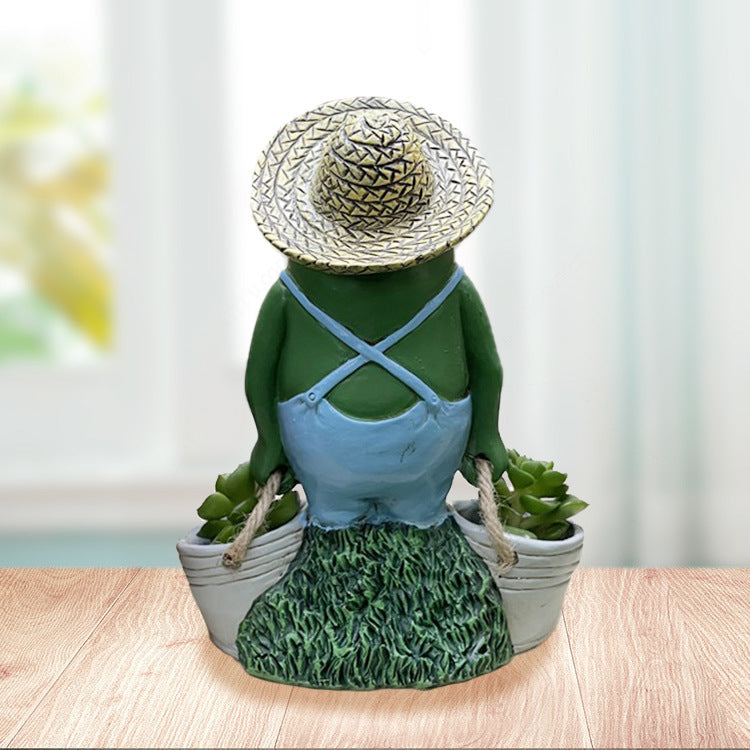 Frog Succulent Pots Unique Gardener Design with Two Small Cactus Planter