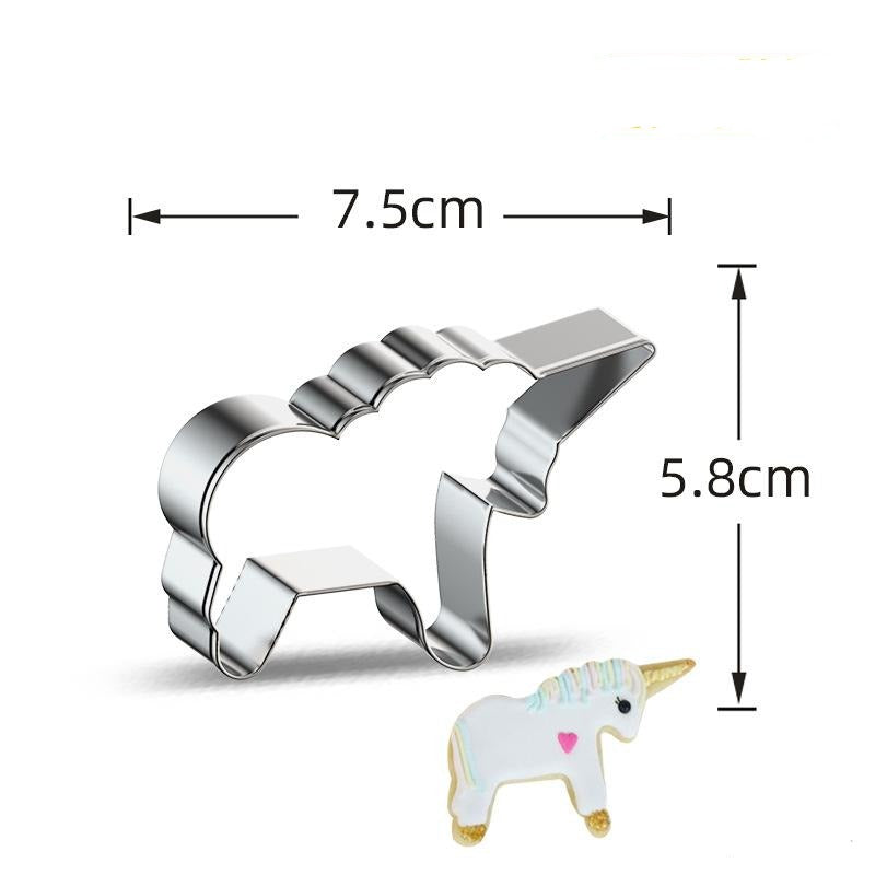 9 Pieces Girly Unicorn Cookie Cutters Fantasy Animal Kids Biscuit Fondant Set Baking Mold