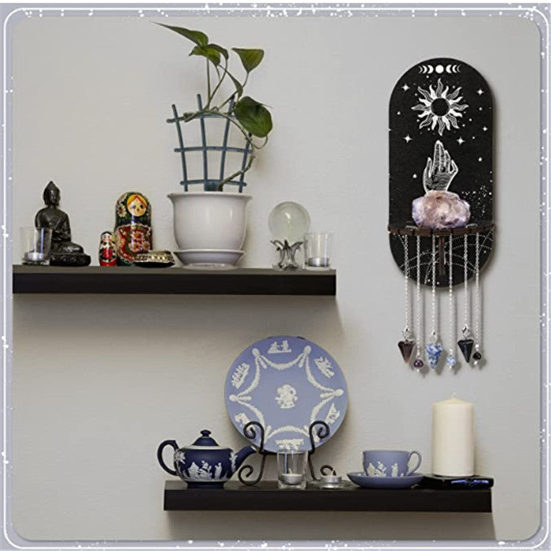 The Sun Tarot Boho Hand Black Crystal Shelf