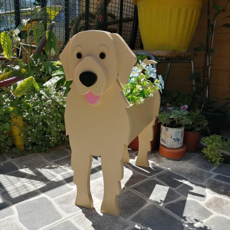 Golden Retriever Succulent Dog Planter Pot