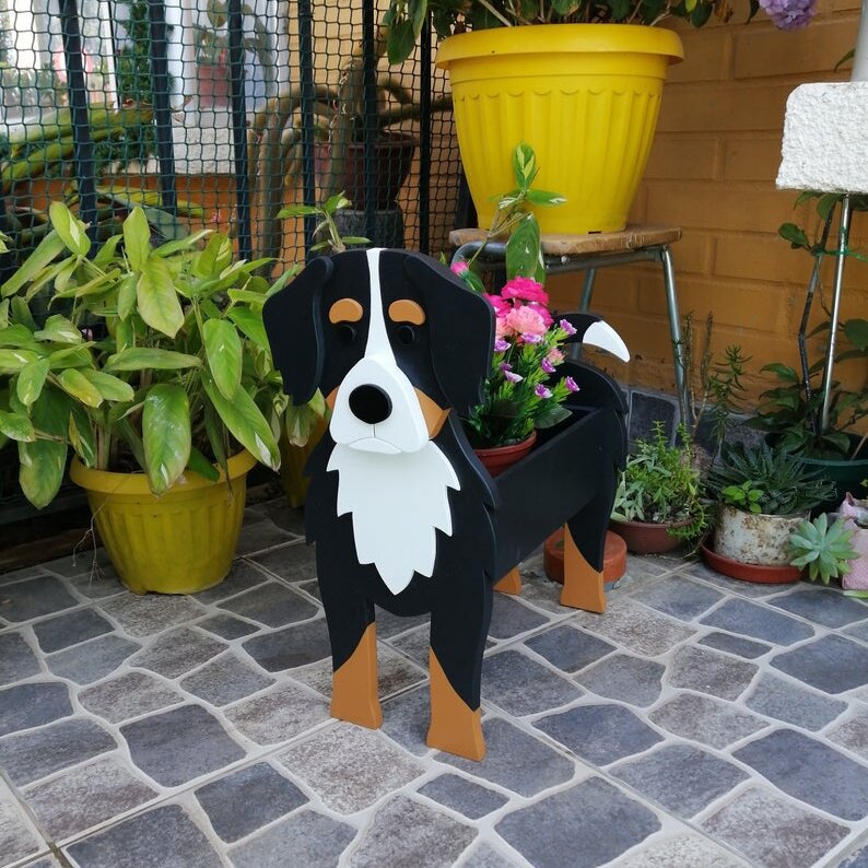 Bernese Mountain Succulent Dog Planter Pot