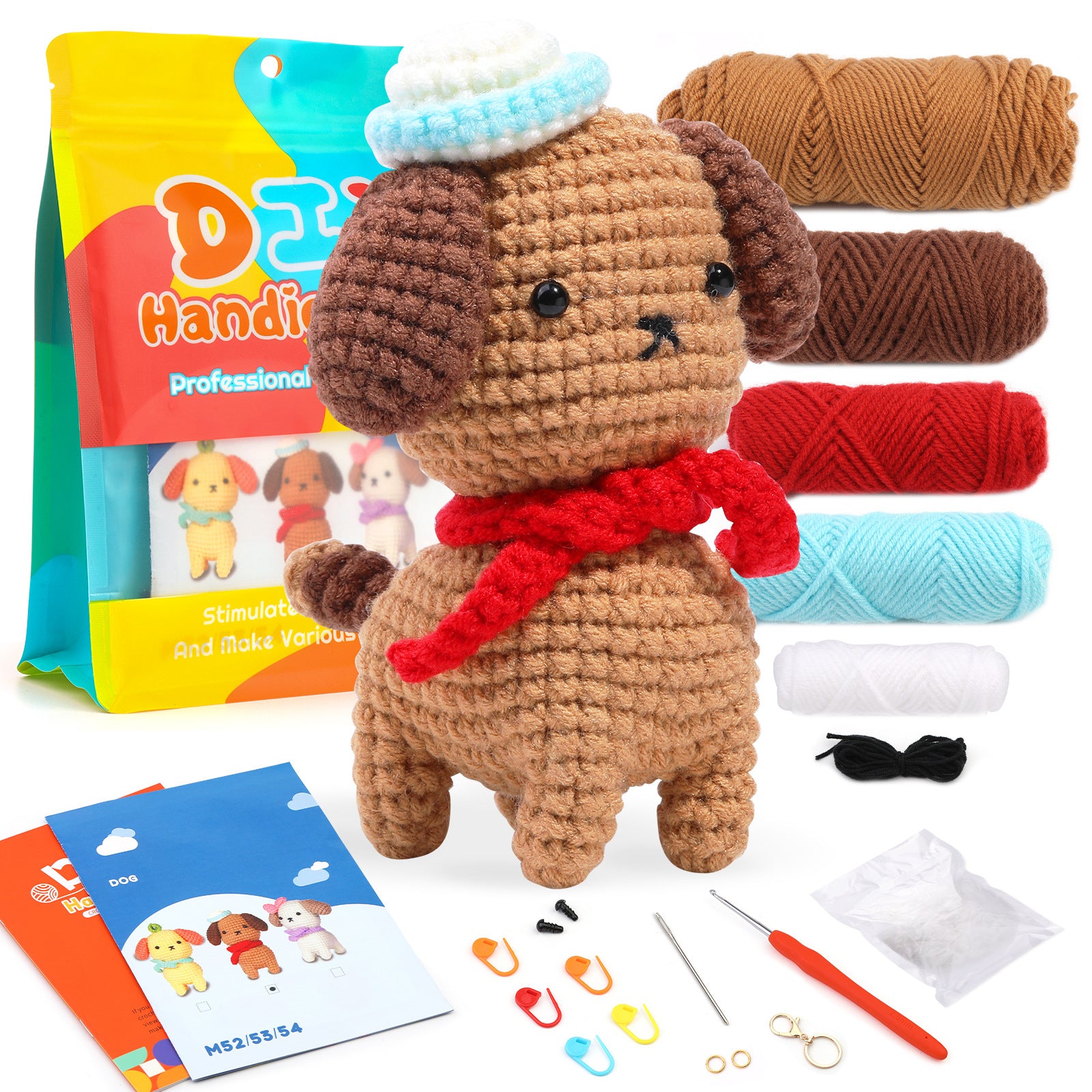 Bow Tie Dog with Hat Crochet Kit for Beginners