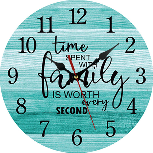 Motivational Quote Blue Wooden Wall Clock