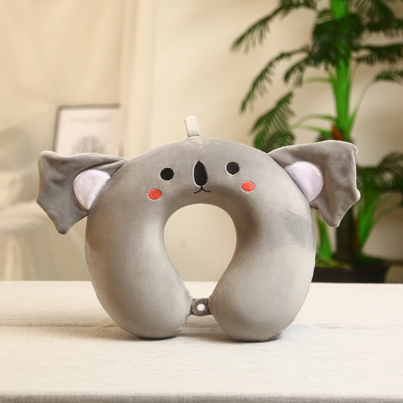Big Ears Elephant Neck Pillow Grey Cartoon Plush Kids Chin Support Travel Sleeping Cushion
