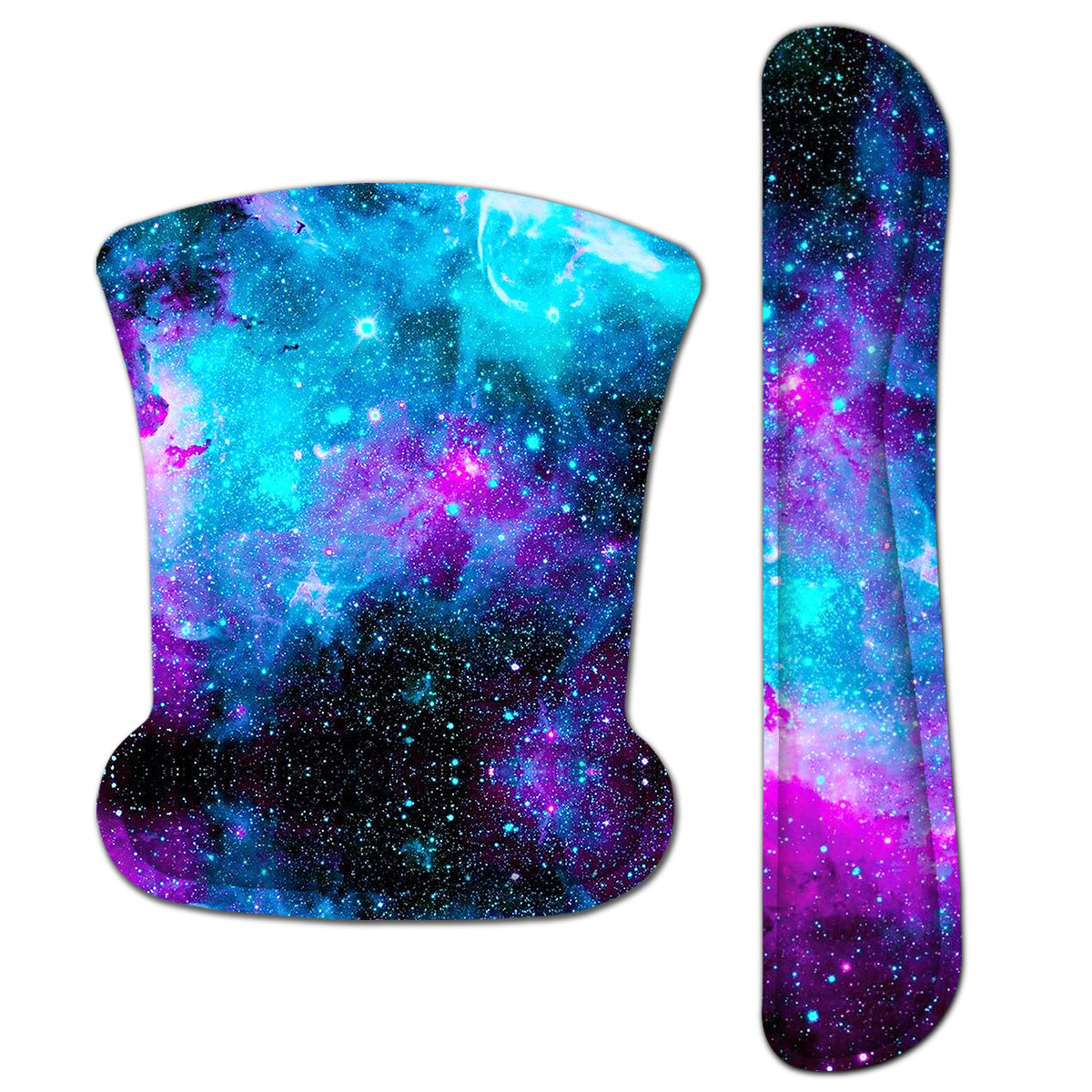 Purple Blue Universe Galaxy Stars Mouse Pad with Wrist Rest Keyboard Support