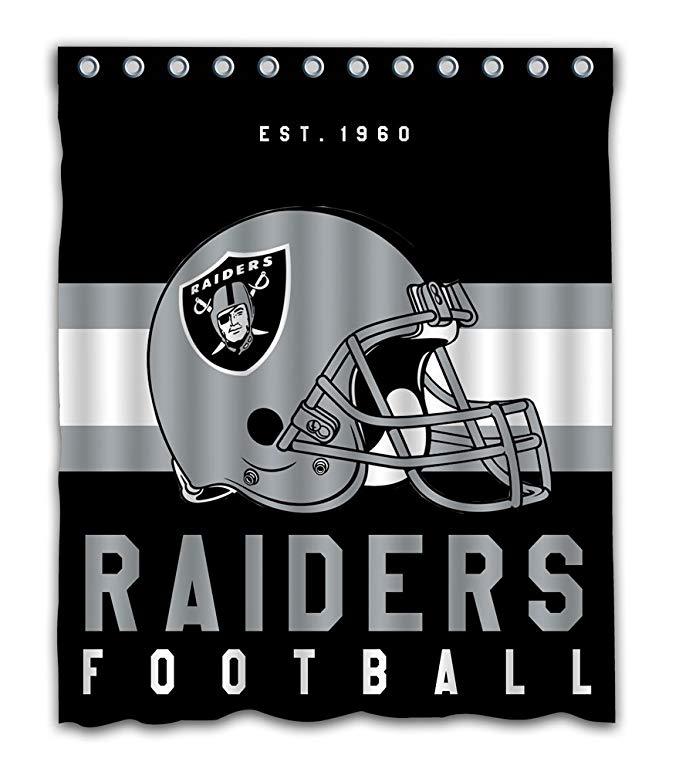 Football Helmet Team Flag Oakland Raiders Shower Curtain