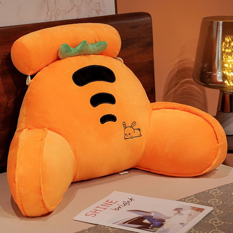 Orange Carrot Backrest Pillow with Arms