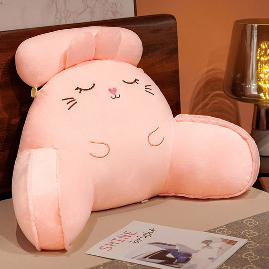 Pink Rabbit Backrest Pillow with Arms