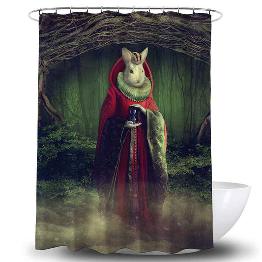 Red Robes Rabbit King Shower Curtain