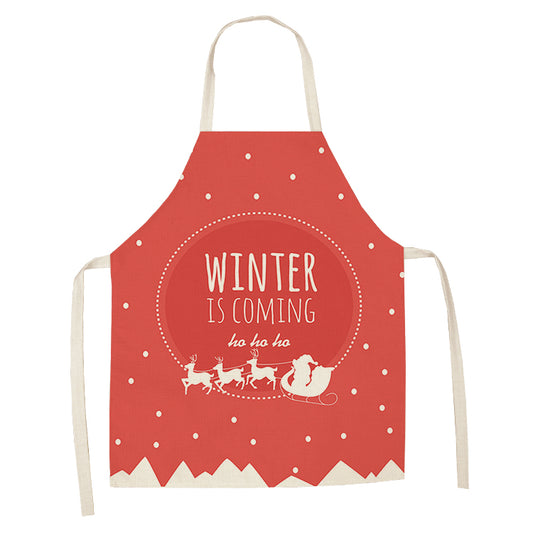 Red Backdrop Christmas Santa Kitchen Apron