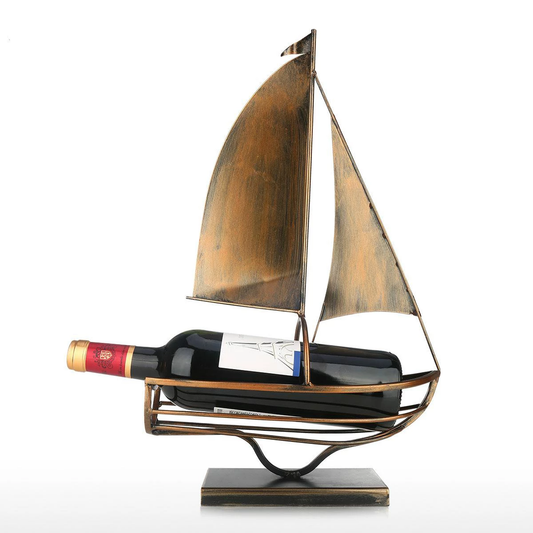 Sailboat Wine Bottle Holder Minimalist Wought Iron Wine Rack